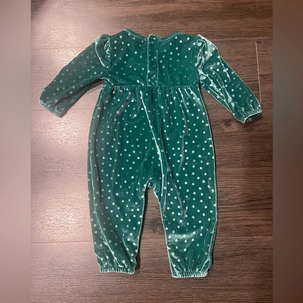 Cat & Jack Velour Dot Jumpsuit Size 6-9M
